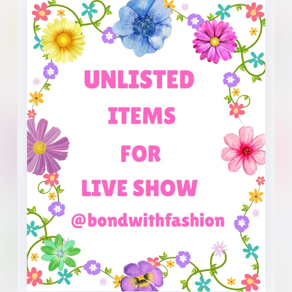 Unlisted Items For Live Shows   ALL SALES FINAL